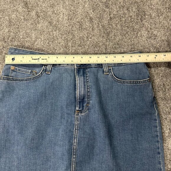 Lee Denim Skirt WMNS M Medium Wash Mid-Rise Stretch Casual Classic Everyday - Picture 8 of 12